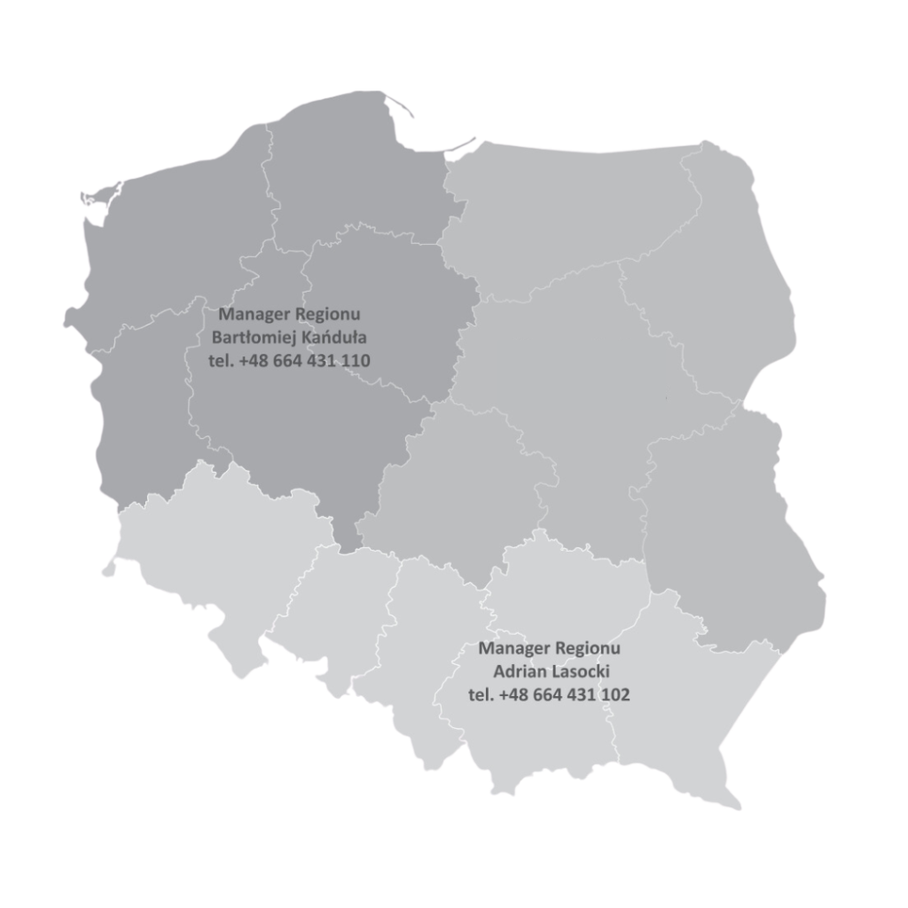 Mapa regiony Polska